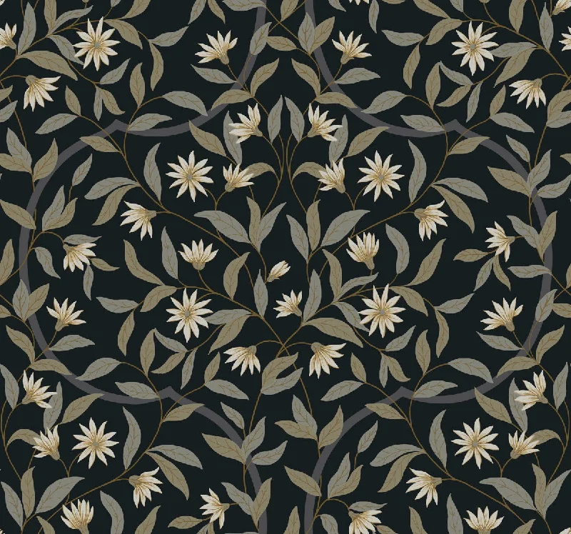 Jasmine Midnight Wallpaper from the Greenhouse Collection