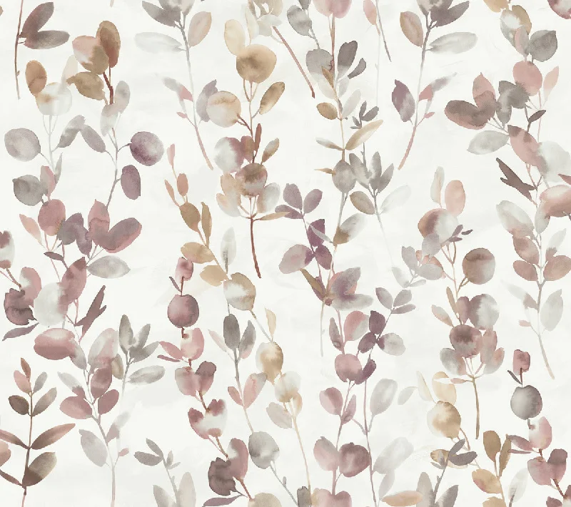 Joyful Eucalyptus Wallpaper in Purple from the Modern Nature 2nd Edition