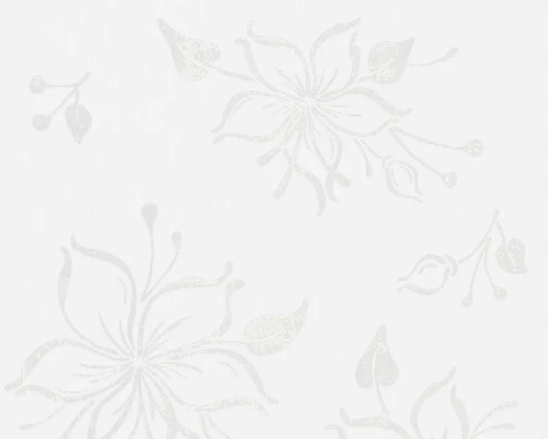 Joyful Floral Wallpaper in Ivory and White design by BD Wall