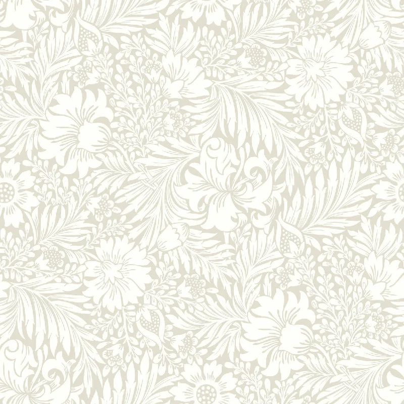 Modern Acanthus Peel & Stick Wallpaper in Wicker