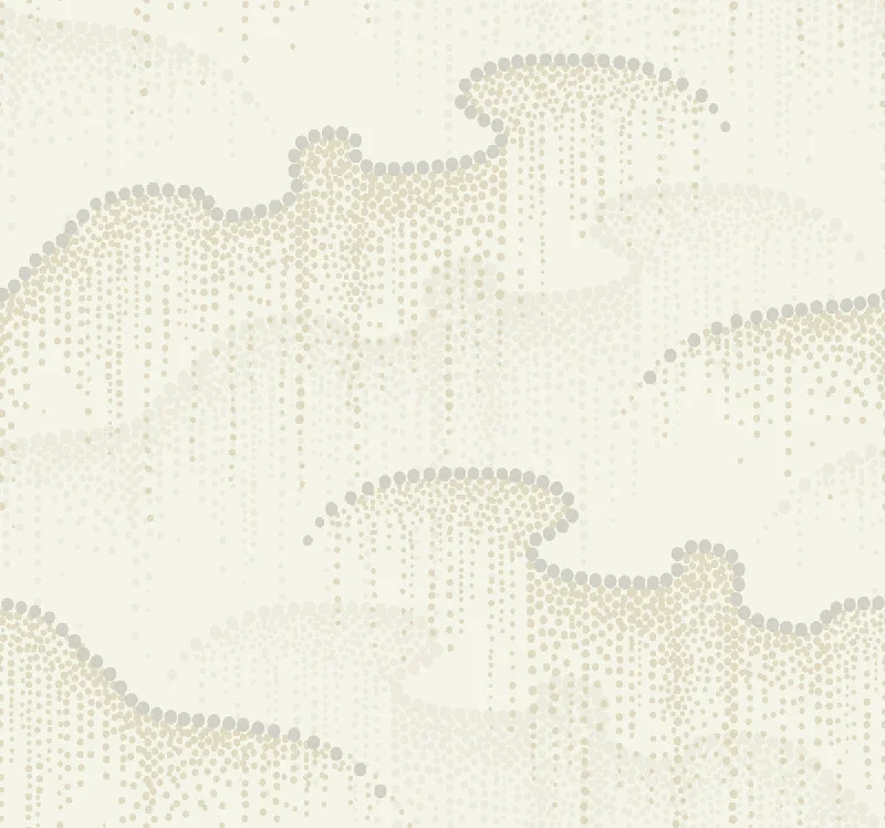 Moonlight Pearls Wallpaper in Cream from the Modern Nature 2nd Edition