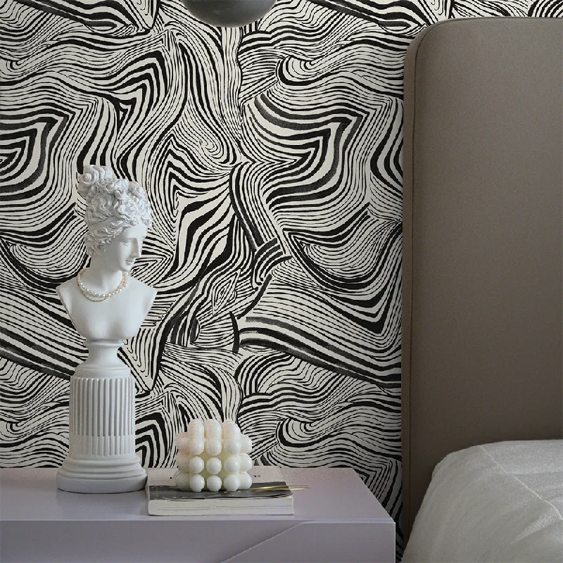 Zebra Marble Peel and Stick Wallpaper By Novogratz