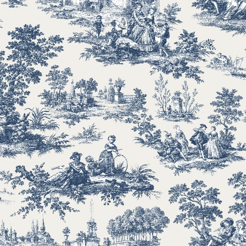 Paesaggio Barocco Blue Wallpaper from Cottage Chic Collection