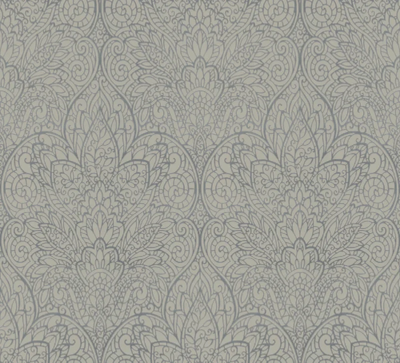 Paradise Dark Taupe/Silver Wallpaper