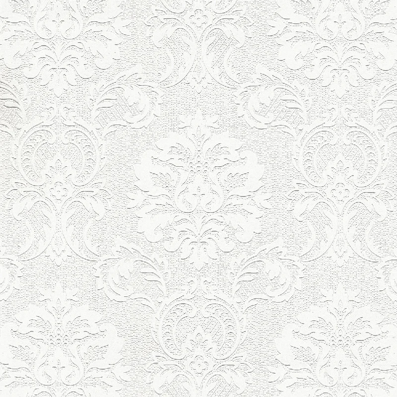 Plouf White Damask Paintable Wallpaper by Brewster Home Fashions