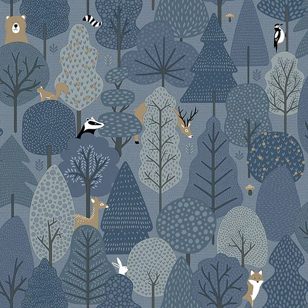 Quillen Indigo Forest Wallpaper from the Fable Collection