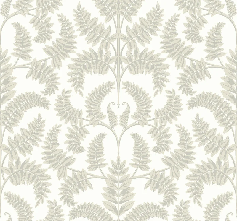 Royal Fern Damask Wallpaper in Beige from Damask Resource Library