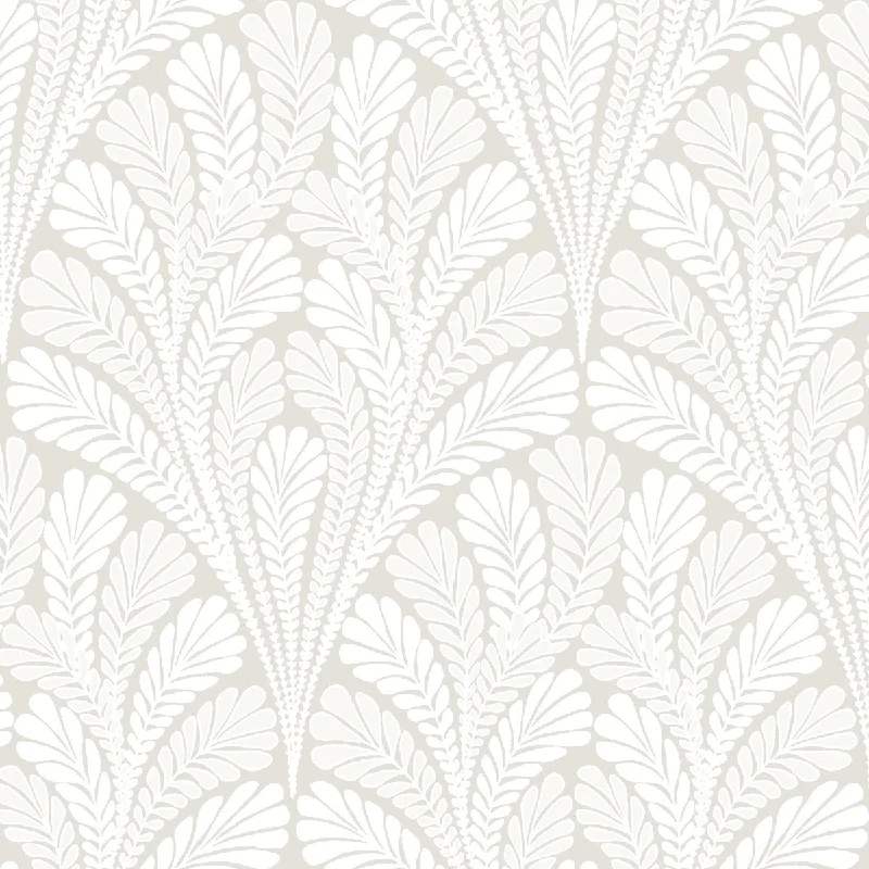 Shell Damask Wallpaper in Natural/Pearl from Damask Resource Library