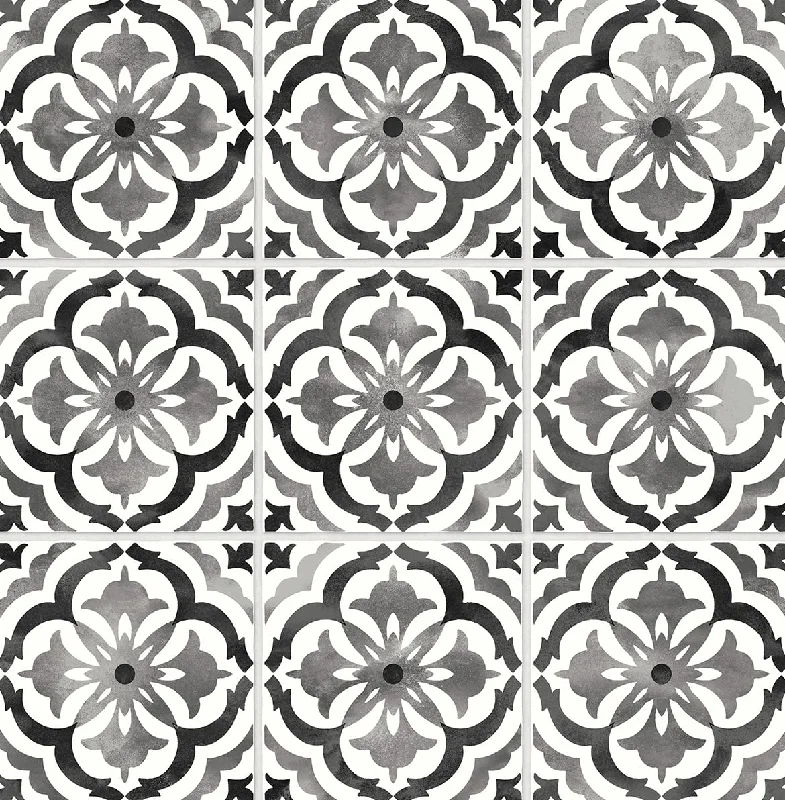 Sorento Tile Black Peel & Stick Wallpaper from the Daisy Bennett Collection