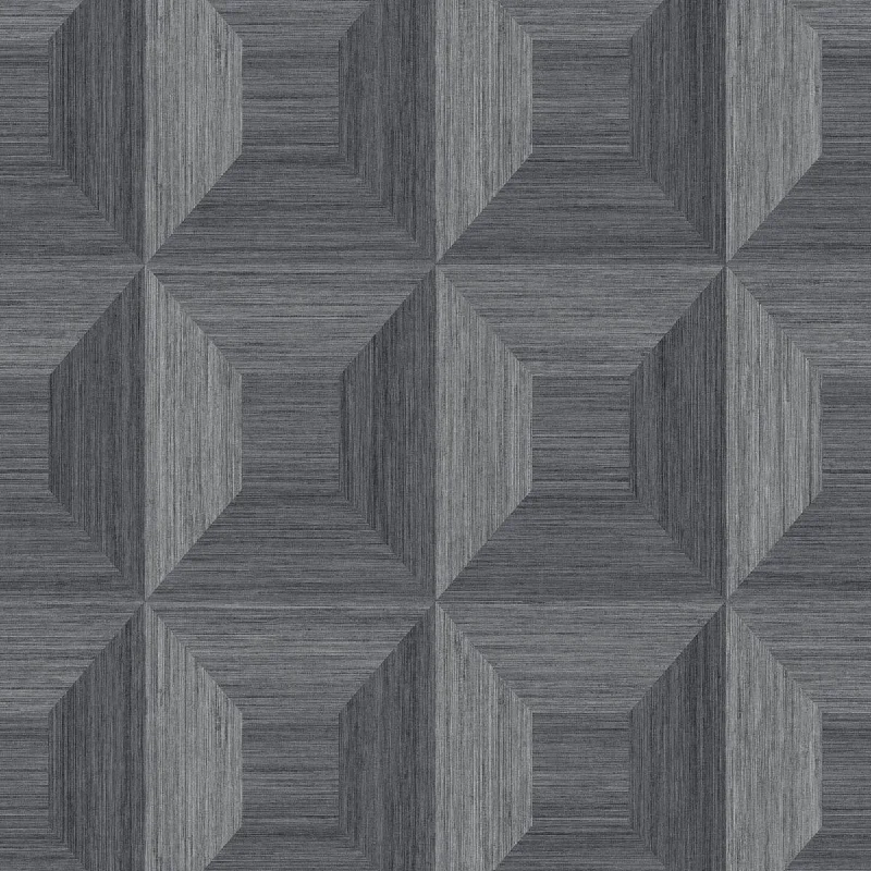 Squared Away Geometric Wallpaper in Cove Grey from the More Textures Collection