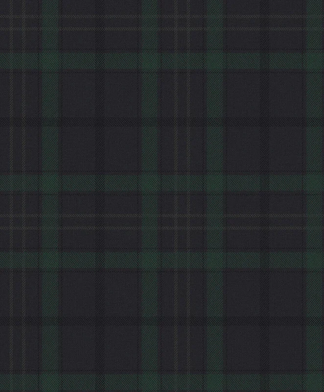 Tailor Plaid Peel & Stick Wallpaper in Dark Blue & Evergreen