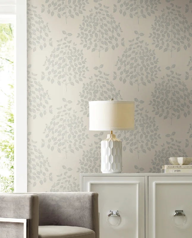 Tender Wallpaper in Cream/Silver from the Modern Nature 2nd Edition