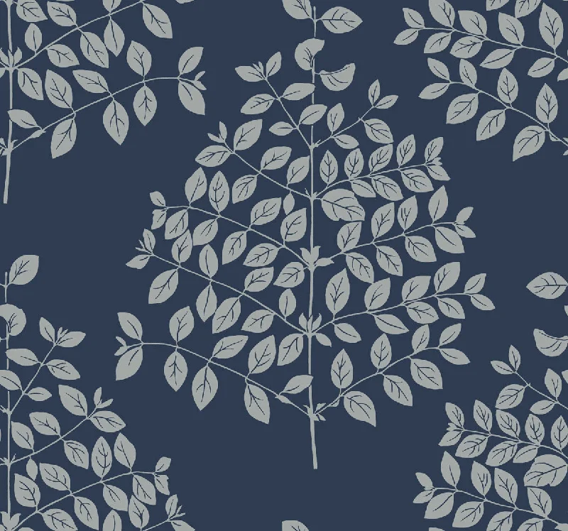 Tender Wallpaper in Navy/Silver from the Modern Nature 2nd Edition