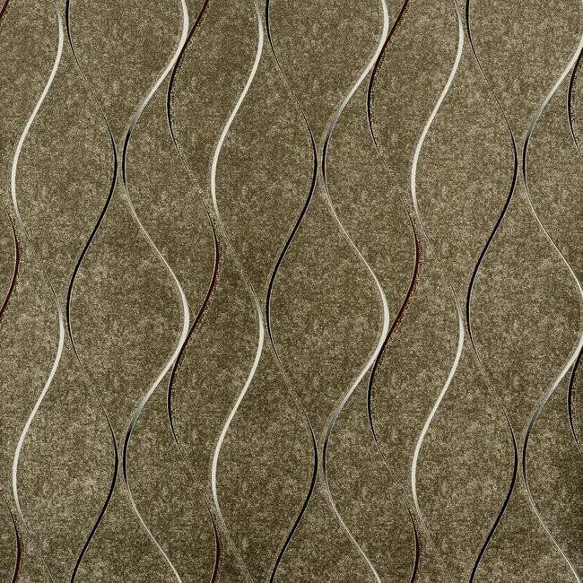 Wavy Stripe Wallpaper in Soft Brushed Gold and Metallic