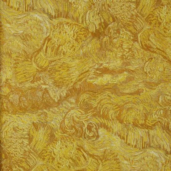 Wheatfield Wallpaper in Yellow Sienna from the Van Gogh Collection by Burke Decor