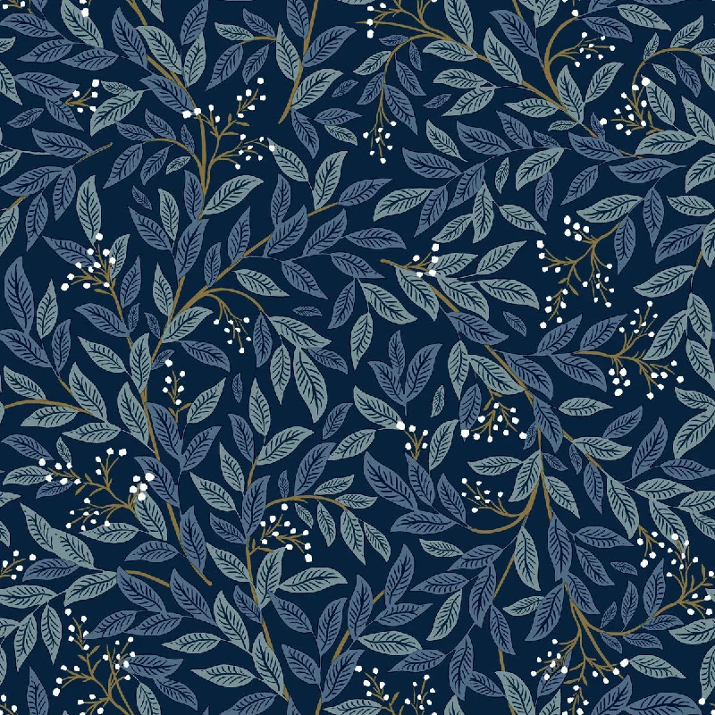 Willowberry Navy Peel & Stick Wallpaper by York Wallcoverings