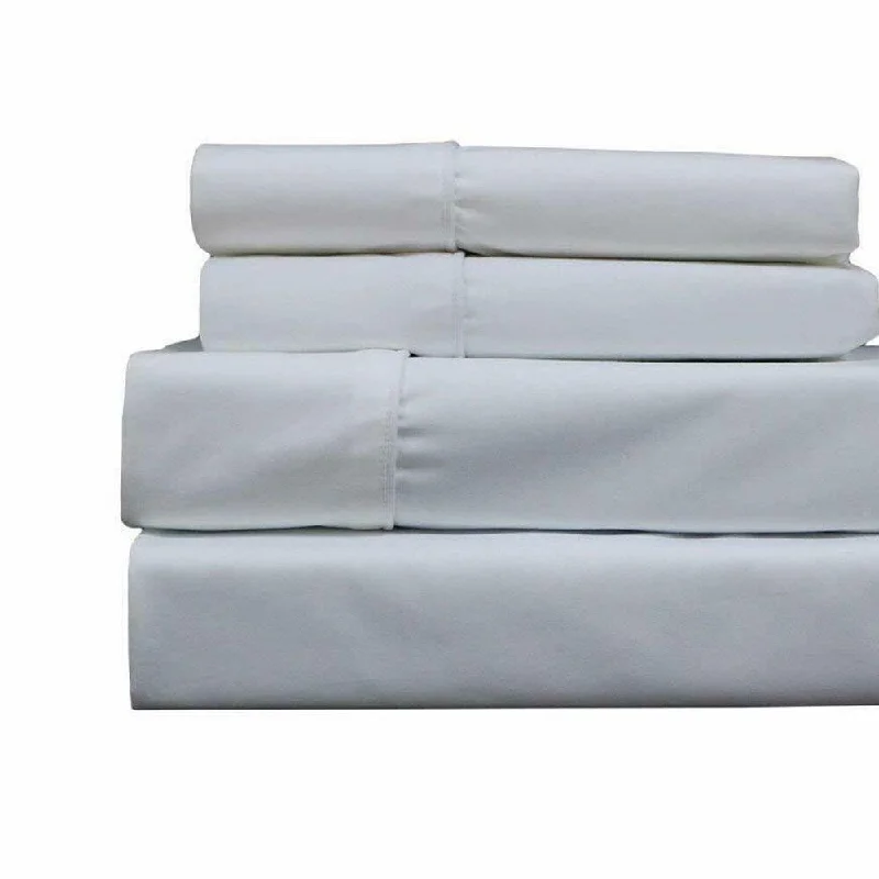 400 Thread Count Linens 4-Piece Set 100% Cotton Twin Bed Sheet White