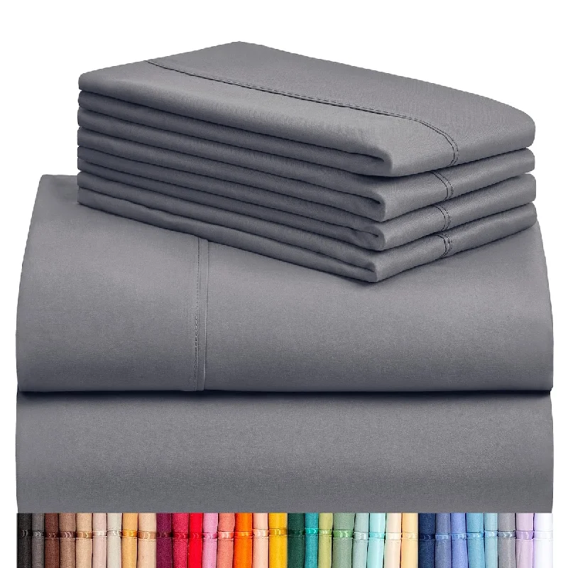 6 PC California King Sheet Set, Breathable Luxury Bed Sheets, Deep Pockets 18"Wrinkle Free Cooling Sheets Machine Washable Hotel