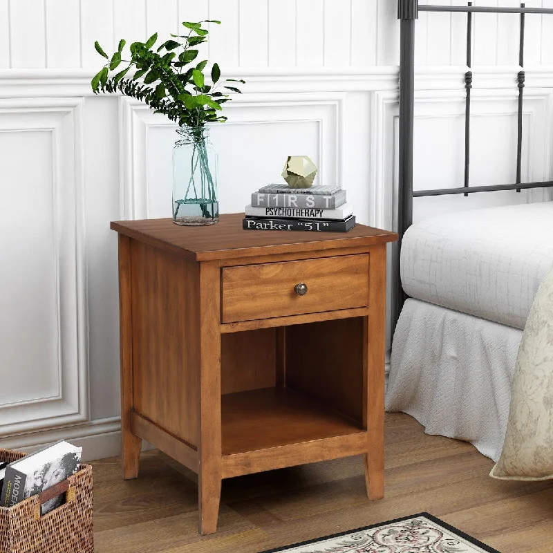 Bedroom Furniture Solid Wood 1-drawer Nightstand