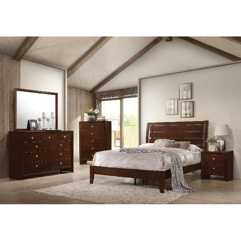 Crawley Rich Merlot 2-piece Panel Bedroom Set with Nightstand