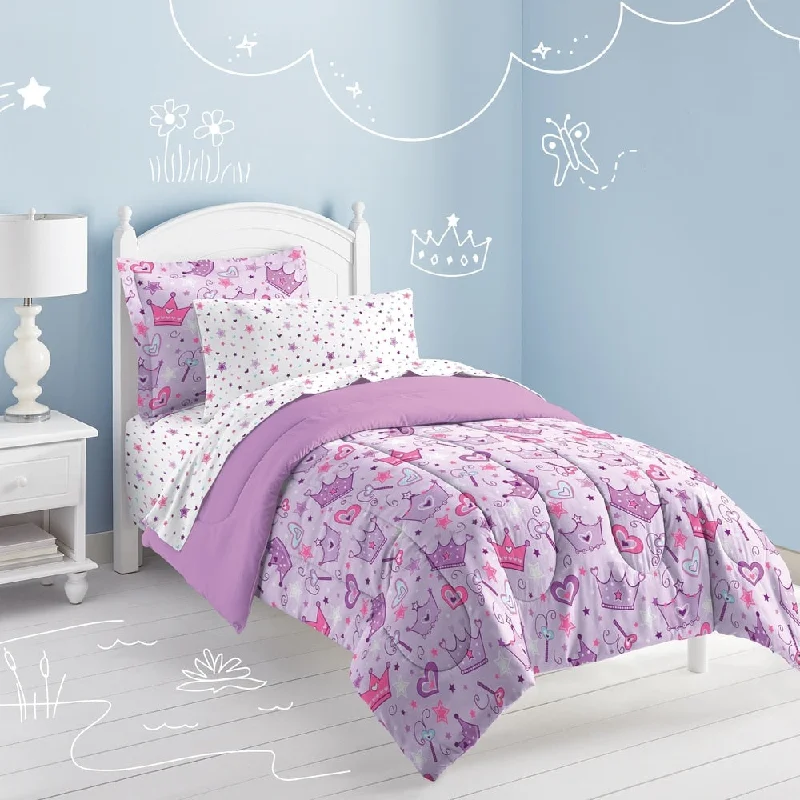 Dream Factory Stars and Crowns Twin 5-piece Bed in a Bag with Sheet Set