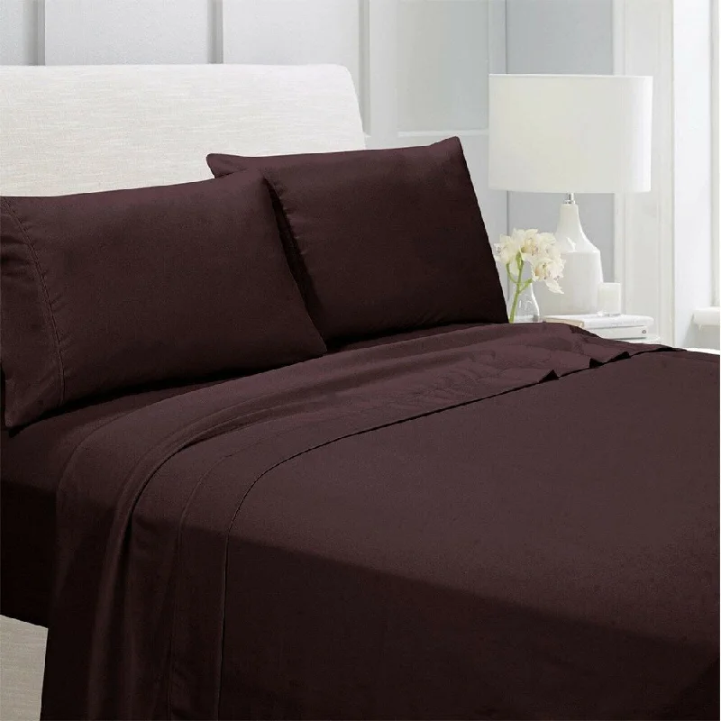 Egyptian Comfort 1800 Count 4 Piece Bed Sheet Set Full Brown