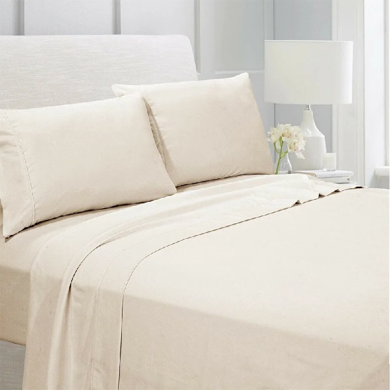 Egyptian Comfort 1800 Count 4 Piece Bed Sheet Set Twin Ivory