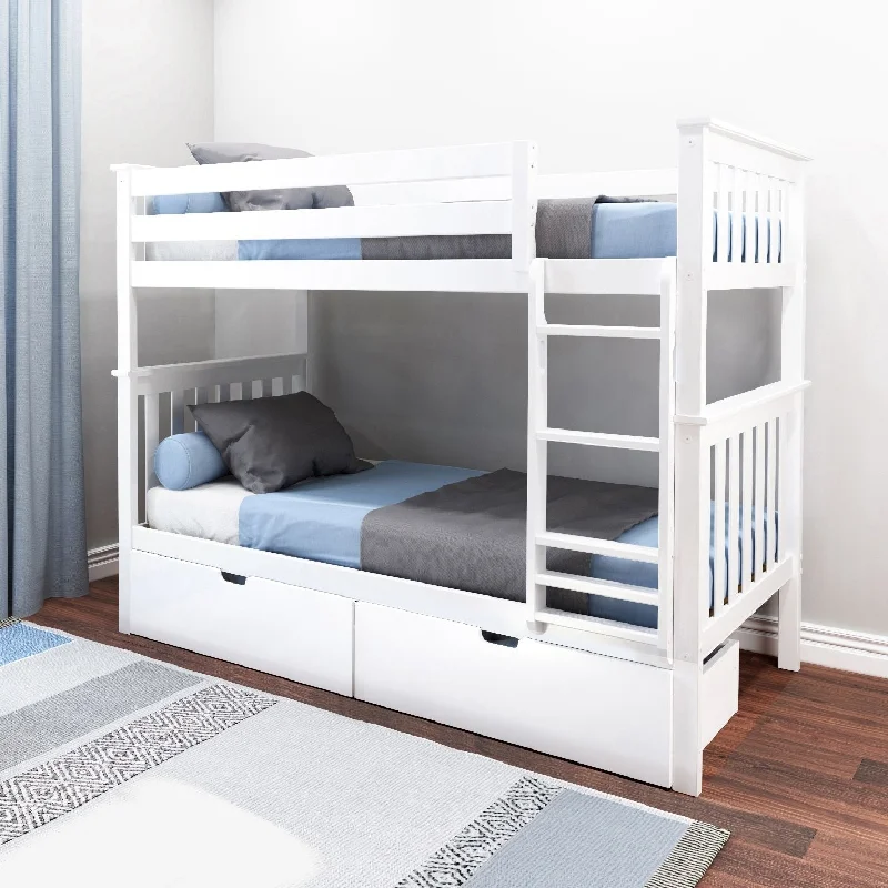 Max and Lily Twin Bunk Bed with Storage Drawers