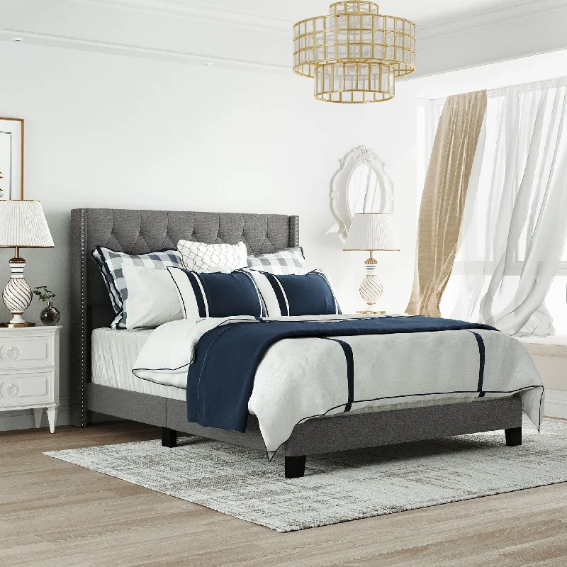 Merax Classic Tufted Upholstered Queen Size Bed with Headboard