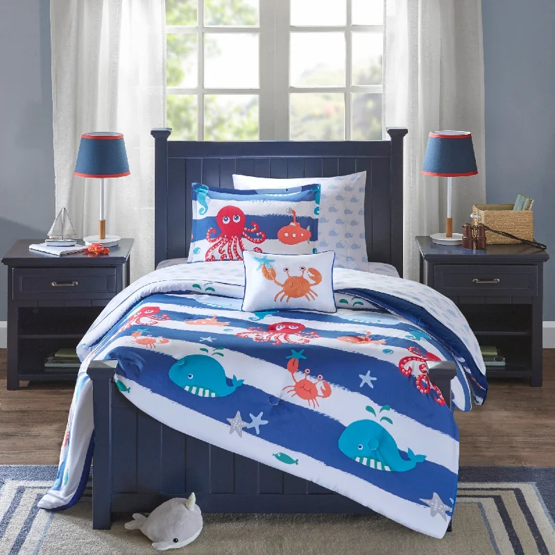 Mi Zone Kids Under the Sea Blue Comforter Set with Bed Sheets