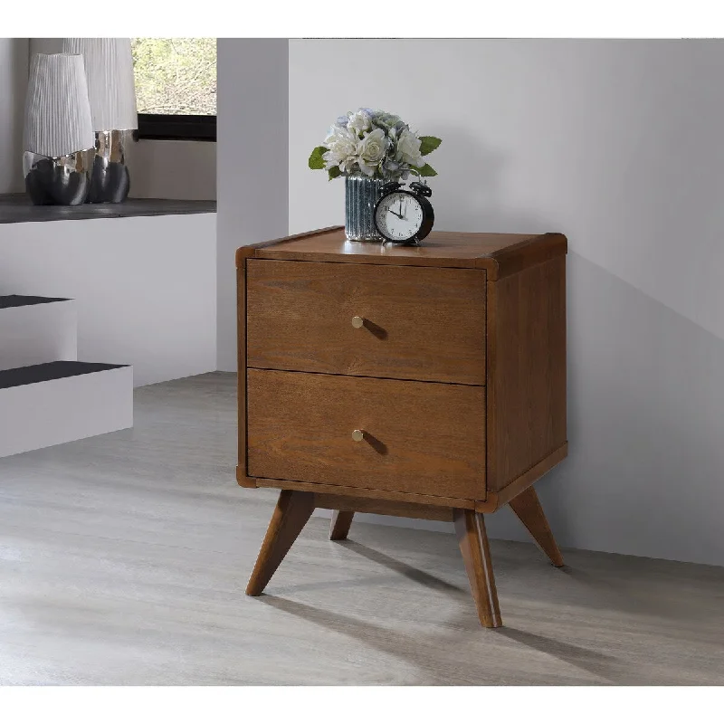 Modern 2 Drawers Included Nightstand Living Room Bedroom Solid Wood Locker