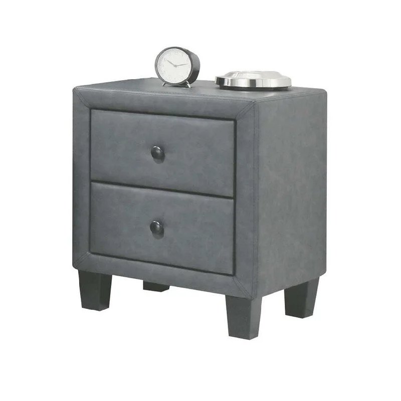 Modern Natural Finish Bedroom Nightstand Locker With 2 Drawers for Living Room/Sofa Table/Coffee Table