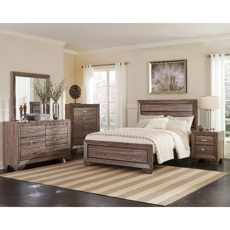 Oatfield Washed Taupe 3-piece Storage Queen Bedroom Set with Dresser