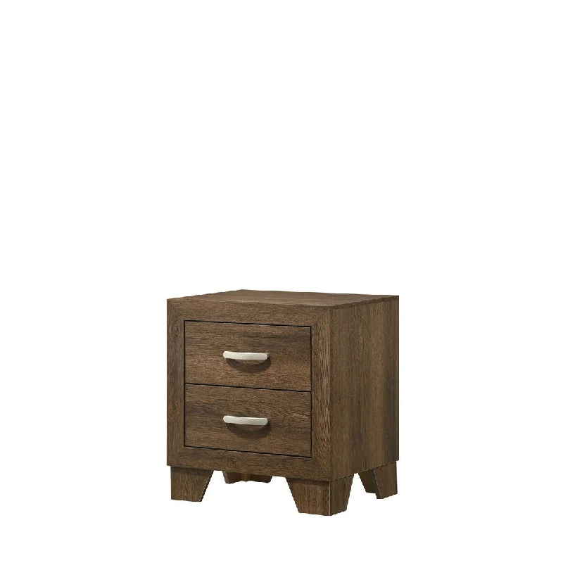 Transitional Style Rectangular 2-drawer Nightstand, Wooden Frame, Wooden Block Leg, for Living Room or Bedroom Furniture