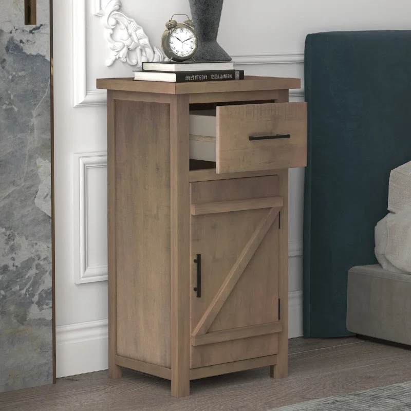 Vintage Wooden Furniture Bedroom Bedside Table, Sturdy Solid Wood Frame with Sliding Drawers and Slip Lockers, Unique Finish