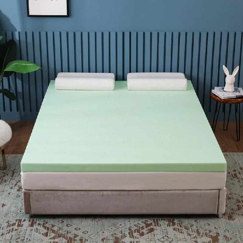 3" Memory Foam Bed Mattress Topper - Green