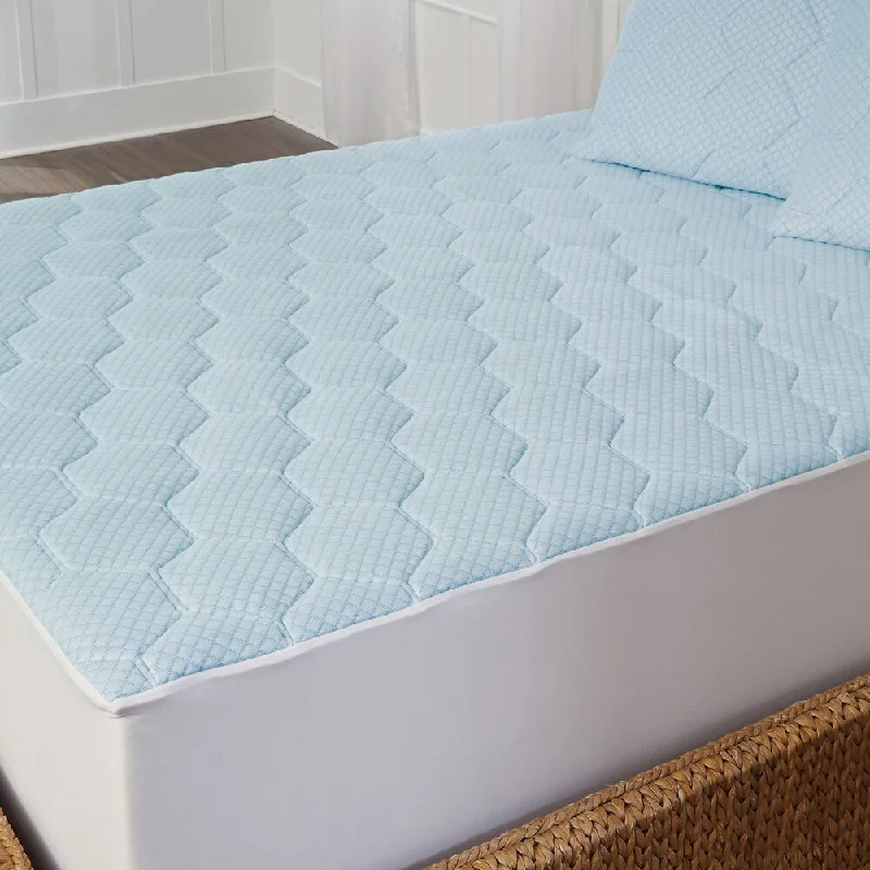 Arctic Sleep Cooling Gel infused Memory Foam Mattress Pad - Blue