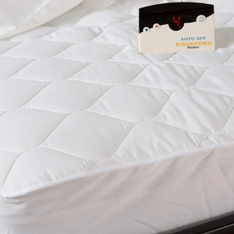 Biddeford 5200-505222-100 Quilted Electric Heated Mattress Pad Twin - White