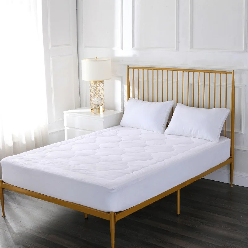 Cottonpure Cloud Stitch Sustainable Cotton Mattress Pad - White