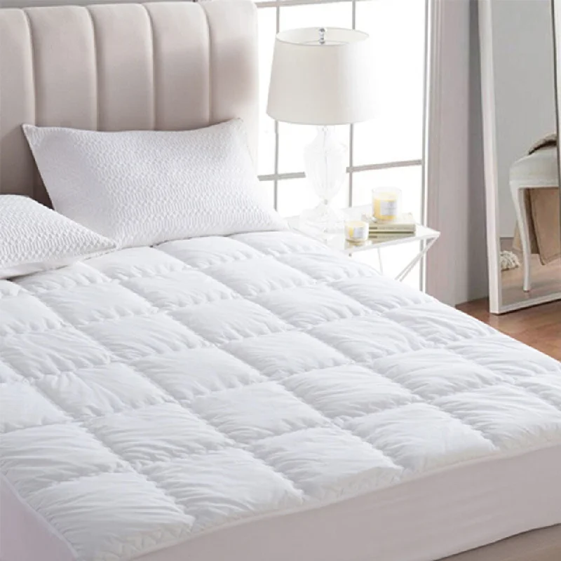 Extra Thick Cotton Top Down Alternative Mattress Pad - White