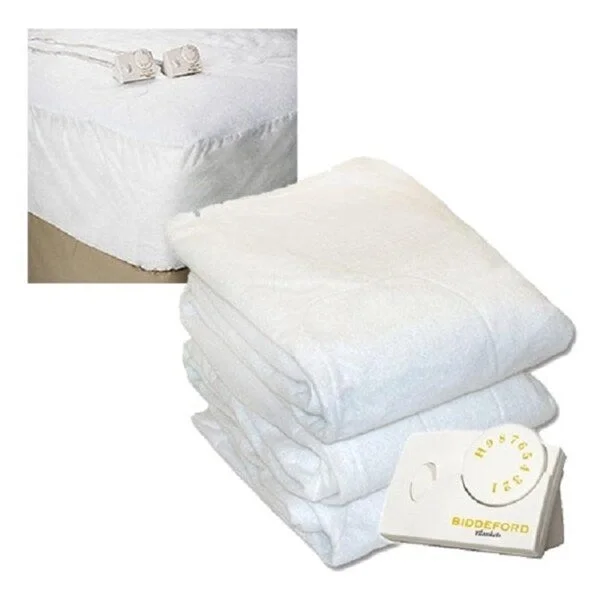 Pure Warmth 5900-9081RM-100 Twin Size Heated Mattress Pad Natural - White