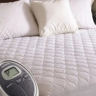 Sunbeam Waterproof Electric Heated Mattress Pad California King Size - White