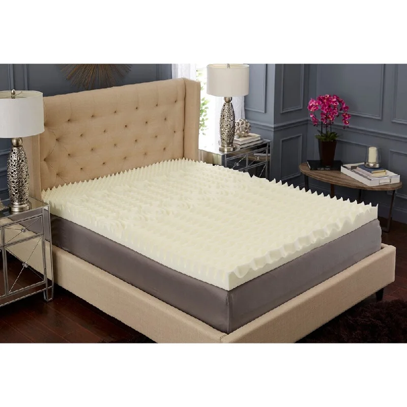 TruPedic USA 4-inch 5 Zone Textured Memory Foam Mattress Topper