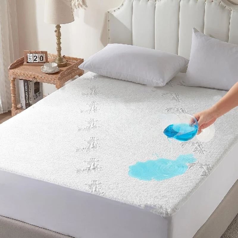 Waterproof King Size Mattress Protector, Cooling Mattress Pad Fitted 8"-21" Deep Pocket, 3D Air Fabric Bed Mattress Cover